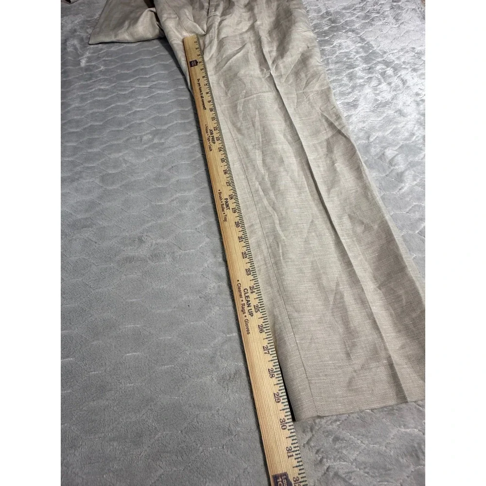 Perry Ellis Mens Linen Blend Dress Pants 36x30 Oatmeal Beige Lightweight NWT